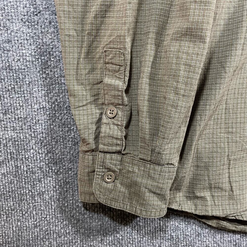 The North Face Button Up Shirt Men's XL Beige Check Long Sleeve Hiking Outdoors - Picture 6 of 10